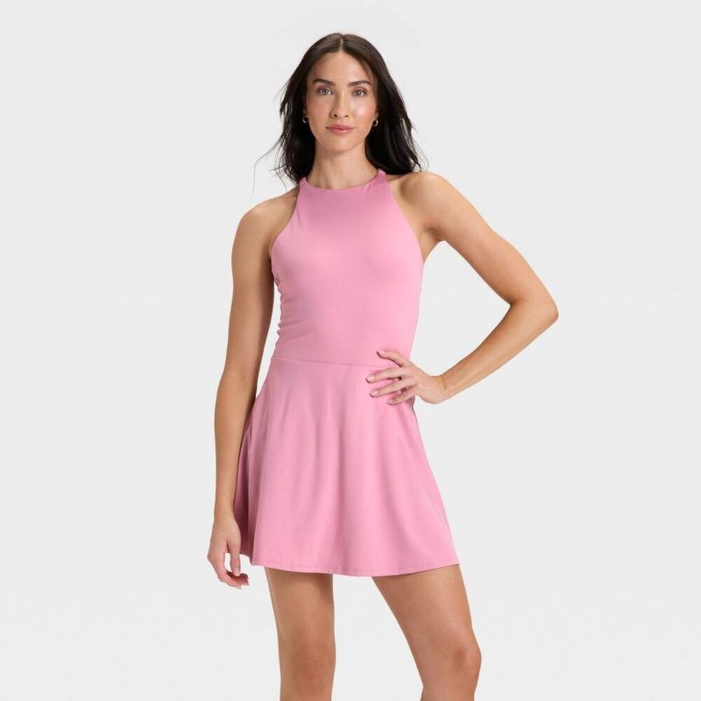 Women’s Pink Halter Skater Dress